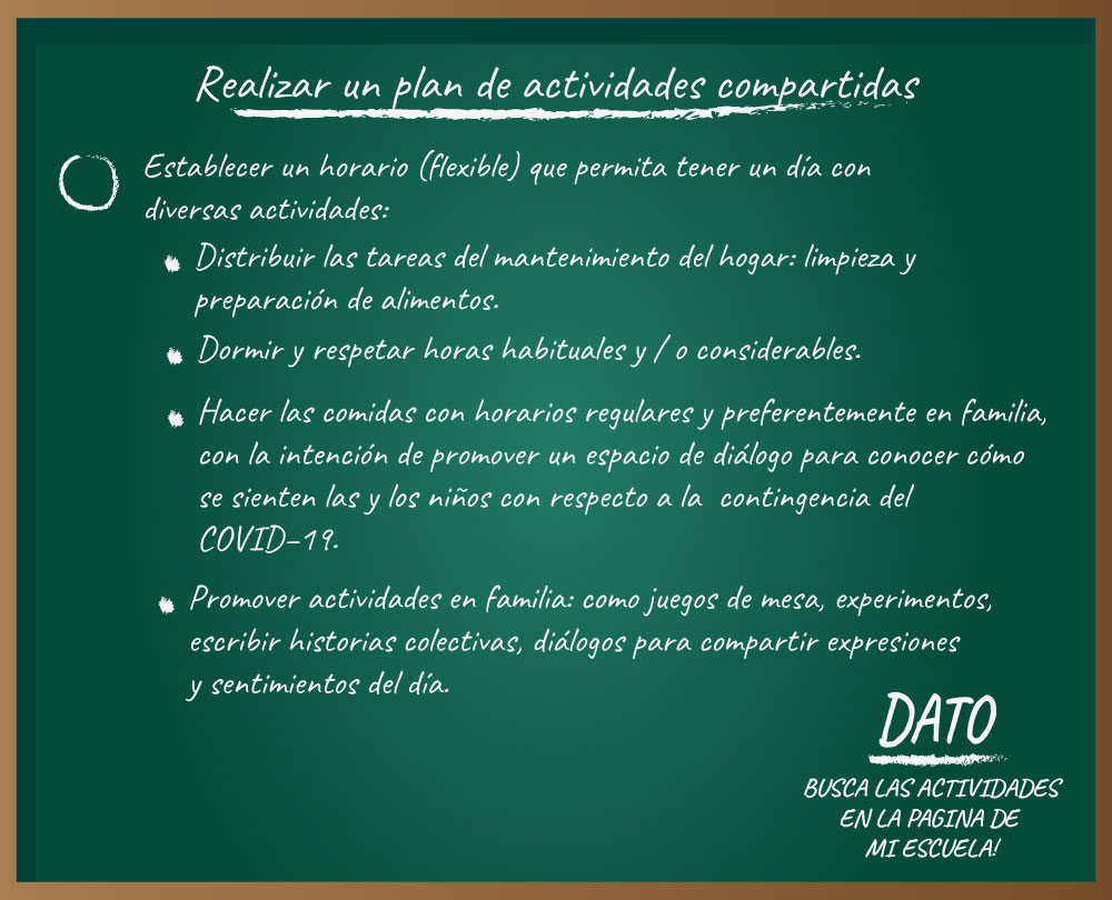 Realizar un plan de actividades compartidas